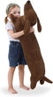 36 Inch Dachshund Dog Stuffed Animal Plush, Long Weiner Dog Body Pillow, Cute Large Plushies Decor Gift for Kids