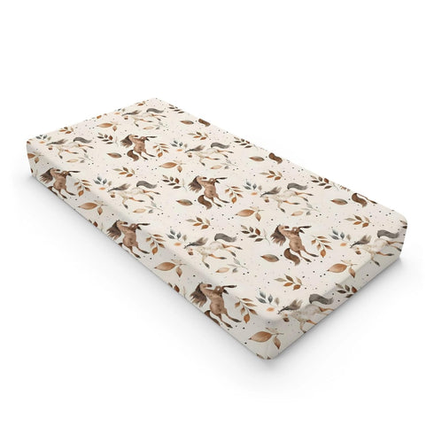 KuphiL10C Girls-16x32 Cartoon Western Horse Leaves Baby Changing Pad Cover,Unisex Farm Animals Nursery Diaper Changing