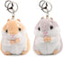 RAYNAG Set of 2 Cute Hamster Plush Keychains Stuffed Animals Keyring Charm