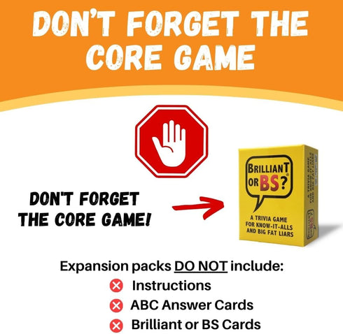 Brilliant or BS? Black Culture Expansion Pack, Trivia Card Game for 4-6 Players, Hilarious Bluffing Game for Adults