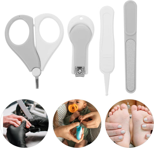 Set Safe Nail Clipper for Newborns - Complete Kit with Tweezer & File