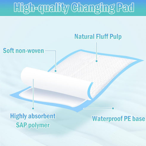 45 33 CM (100-Count) Baby Change Mat x Baby Pee Pads, Baby Changing Pad, Waterproof Bed Pad -Thick Super Absorbent Pads