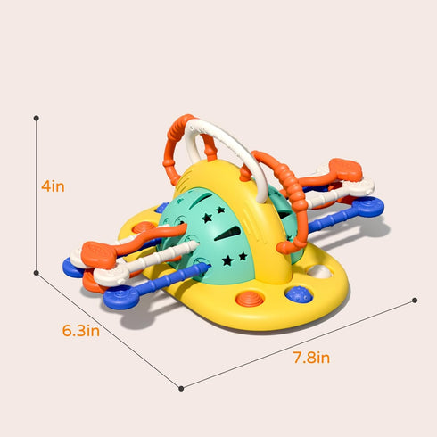High Chair Toys with Suction Cup, Montessori Sensory Toys for 1 Year Old, Food Grade Silicone Pull String Activity Gift