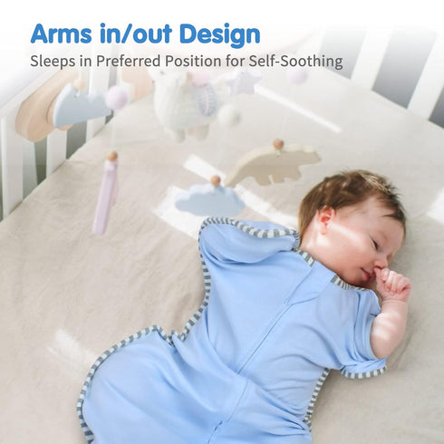 Roksuma 3-6 2-Way 100% 0.8 2-Pack 14-20lbs) Transition Swaddle, Baby Sleep Sack Months Arms up Swaddles Zipper Cotton
