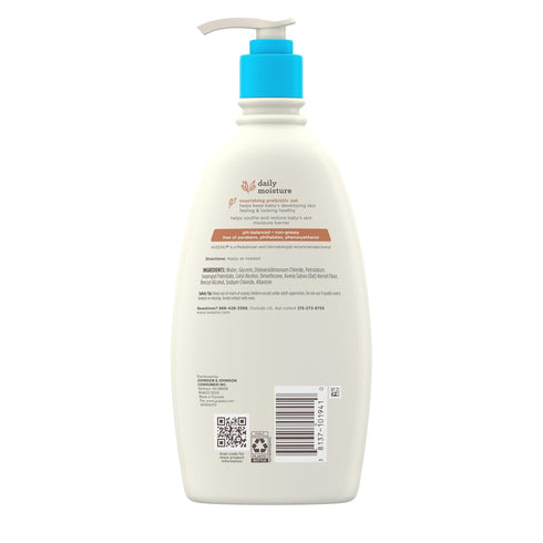 18 oz Aveeno Baby Daily Moisture Body Lotion for Sensitive Skin, Hypoallergenic Moisturizing Baby Lotion
