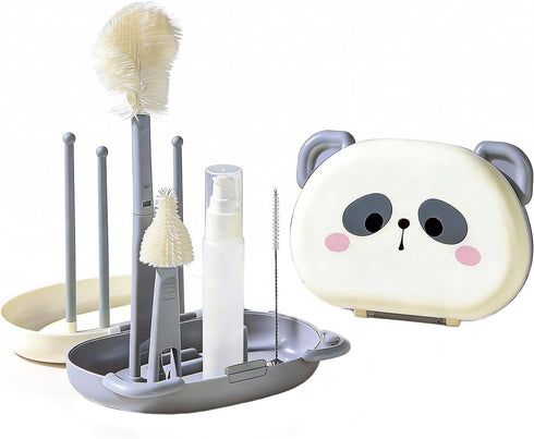 ihaveababy Portable Bottle Brush Set - Baby Travel Bottle Cleaner Kit with Silicone