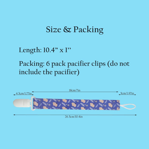 6 Pack Floral Pacifier Clips Holder Clips for Pacifiers, Binky and Teethers(Flower)