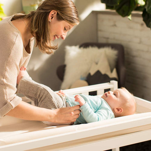 Naturepedic Organic Contoured Changing Pad Cover - Easy to Clean, Lightweight & Portable, 16" x 31"
