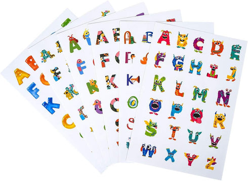 664 Pcs Cute Alphabet Letter Stickers - 24 Sheets Colorful Animals Art Paper for Preschool Kids, Scrapbook, Party