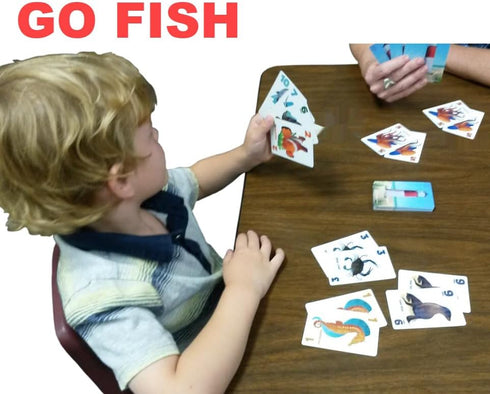 GO Fish Untamed Oceans Card Game for Kids 4-8 - Play Old Maid & Slap Jack - Family Game Night Fun