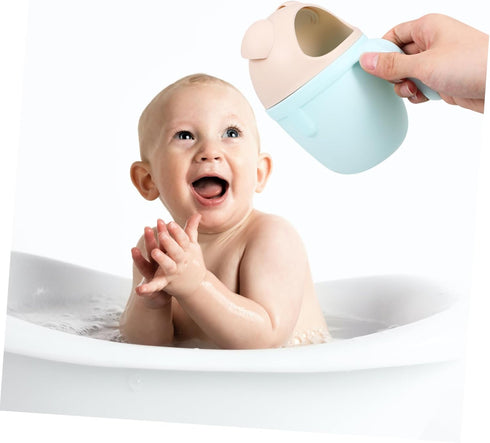 Toddmomy Cute Pig Bath Rinse Cup for Babies Thick Baby Shampoo Cup Handle Cartoon Bathing Spoon for Hair Washing