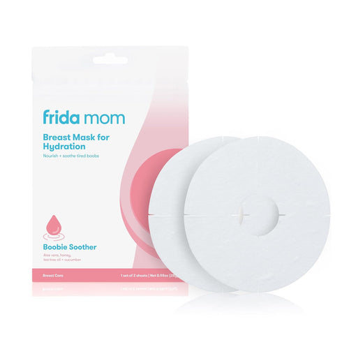 Frida Mom Hydration Packets for Breasts, 2 Sheet Masks with Aloe Vera, Honey, Tea Tree Oil & Cucumber