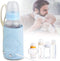 Qinlorgo Bottle Warmer, 10W USB Microfiber PU Baby Bottle Warmer Travel Bottle Warmer