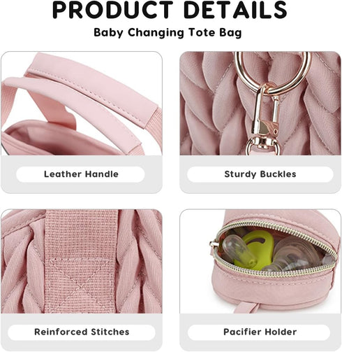 SONARIN Mummy Multi-Pockets Stylish Diaper Bag Tote,Waterproof Baby Nappy Changing Bag Messenger Bags with Pacifier