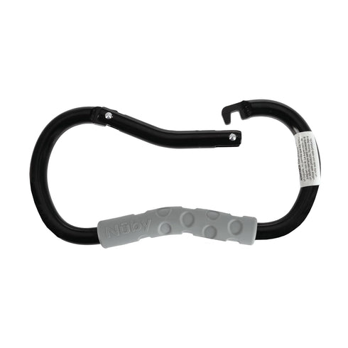 Nuby Large Handy Hook Carabiner Stroller Clip, Textured Soft Grip, Colors May Vary