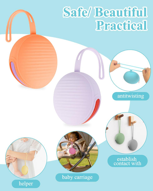 sopkdey Set Pacifier Case, Holder for Traveling Baby Essentials - BPA Free