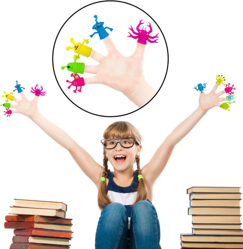 20 Pcs Finger Puppets Toys, Colorful Monster Stretchy Finger Puppets for Children's Party Favors