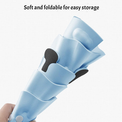 SIQITECHNO Baby Shower Cap with Earmuffs Foldable Anti-Reflux Cartoon Baby Shower Head Cap Adjustable Bathing Shower