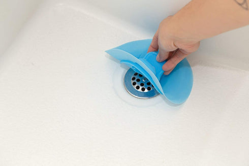 Hippo Tub Stopper, Soft Silicone Bathrub Drain Plus, Baby and Toddler Bathtime Accessory (Blue)