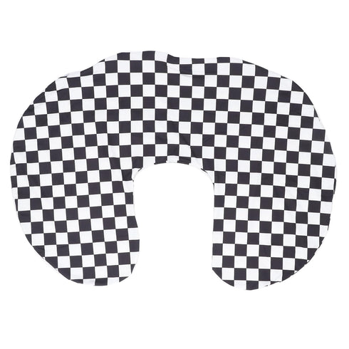 U-Shaped Nursing Pillow Cover - Black and White Checkered, Soft & Washable
