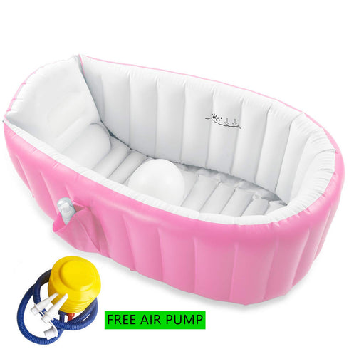 EZYCOK Swimming Inflatable Baby Bathtub, Portable Infant Toddler Bathing Tub Non Slip Travel Bathtub Mini Air Pool Kids