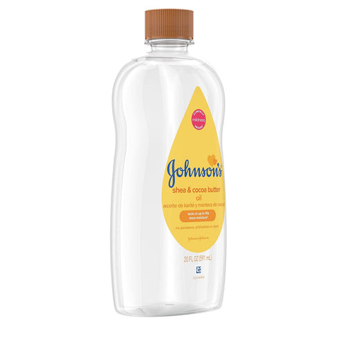Johnson's Baby Oil, 20 fl. oz - Mineral Oil Enriched with Shea & Cocoa Butter for Moisture Retention
