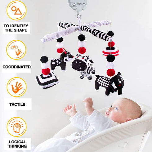 teytoy My First Baby Crib Mobile, Black and White Baby Mobile for Crib, High Contrast Mobile Toy for Newborn Infants