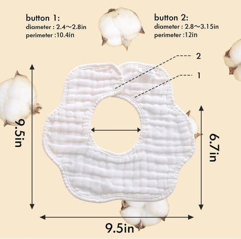 Baby Muslin Drool Bibs for Girl Boy, Teething Bibs, Cotton Muslin Bibs
