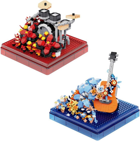 Musical Instruments Micro Block, Classical Building Block Set, 1500 PCS Guitar and Drum Set for Adults and Kids