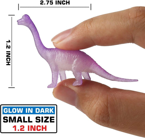 96 Set(24 Piece Glow in Dark Mini Dinosaur Toy Style), Plastic Realistic Dino Figure, Kid Birthday Party Favors