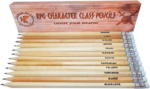 Power Beast Dungeon: 12 Character Class Pencils for Dungeons and Dragons, D&D, and Pathfinder
