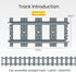 Finger Rock City Train Tracks Building Block Set, 212 Pcs Flexible Rails for Kids - Straight Curved Tracks for Railroad