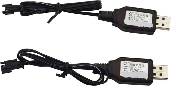 Blomiky 2 Pack 7.2V USB Charger Cable with SM-2P Connector Plug Replacement for 7.2V Ni-Cd Ni-Mh Battery
