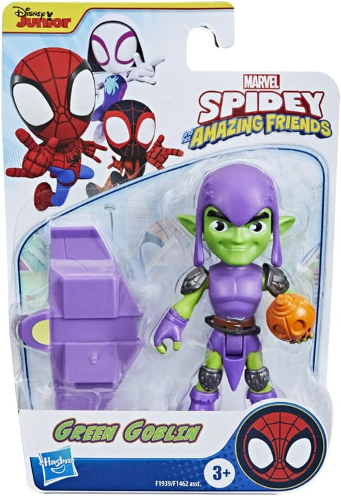 Marvel Spidey and His Amazing Friends Green Goblin Hero Figure, 4-Inch Scale, Includes 1 Accessory, Ages 3+