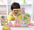 Agirlgle Wood Building Blocks Set for Kids, 24 Pcs Rainbow Stacker Construction Toys