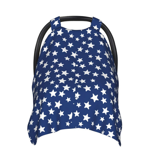 CQMZJHU Navy Blue Night Sky Stars Art Baby Car Seat, Rain Shelter, Multifunctional Nursing Cover for Newborns, Mother