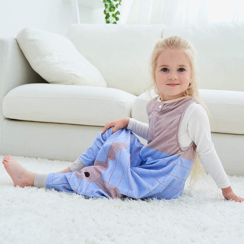 MICHLEY Toddler Sleeping Sack with Feet, Newborn Infant Sleeveless Sleeping Bag, 2-way Zipper, Blue Rabbit, 3-5T
