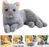 Toddmomy Plush Stuffed Cat Doll Toy, Adorable Grey Cat Stuffed Animal, Cartoon Cat Doll for Kids Home Decor and Sofa