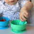 ChooMee Baby Suction Bowls & FlexiDip Learning Utensil Set, 4 CT Small, Aqua Green