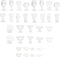 34 Pcs Miniature Cups 1/17 Dollhouse Miniature Wine Glass Drink Cups Set for Kitchen Accessories