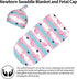 Osvbs Set, Cute Retro Flamingo Baby Stuff Newborn Swaddle Blanket with Beanie Soft and Stretchy Swaddling Baby Blanket