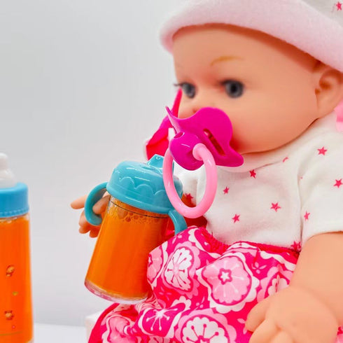 Baby Doll Accessories Playset with Magic Disappearing Bottles and Pacifier for 12-18" Dolls, Big Set for Girls