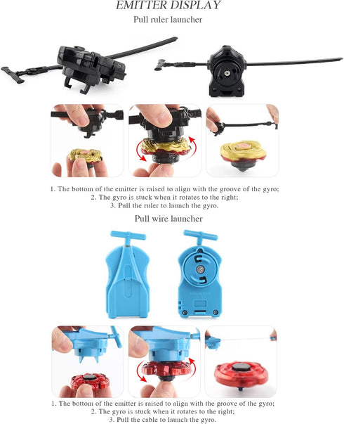 Bey Battling Top Toy Blade Set - 12 Spinning Tops, 3 Launchers, Metal Fusion Gyro Game with Portable Storage Box