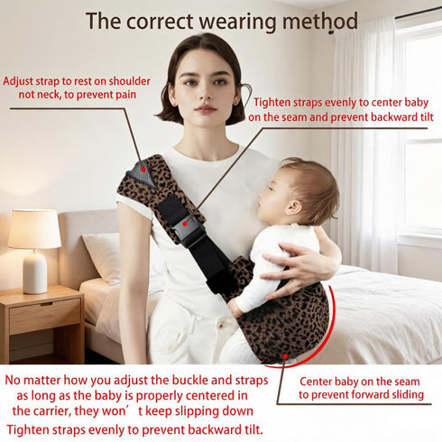 2025 10-45 LbsLeopard Baby Sling Carrier Adjustable Baby Sling Upgraded Toddler Sling Comfortable Baby Wrap Carriers