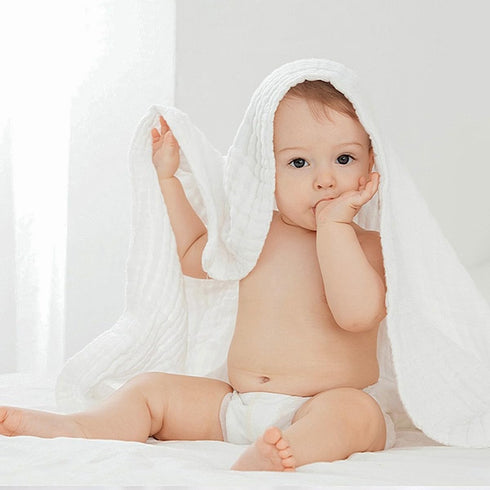 EMME 100% 4-Layer 40"x50" Muslin Baby Blankets Cotton Swaddle Lightweight Soft Breathable for Toddler, Infant, Newborn