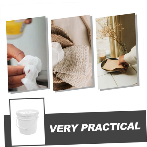 HEATSHAKING 2pcs Plastic Wipes Bucket Lid Handle Portable Wipe Holder Dispenser for Home Office Travel Car Food Grade