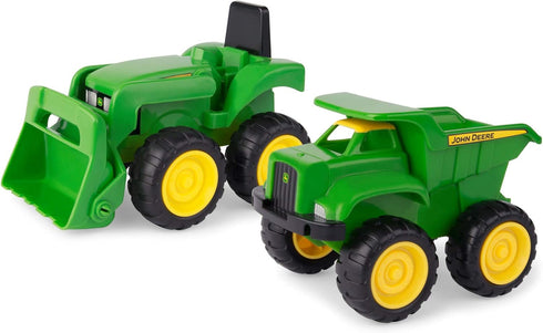 John Deere Vehicle Set - Dump Truck and Tractor Toy with Loader, Kids Outdoor Construction Toys, 6 Inches, 2 Count