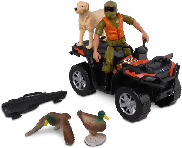 NKOK 1:18 Realtree - 8 Piece Polaris Sportsman Duck Hunting Playset - Pretend Play for Ages 3 and Up