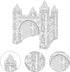 1 Set 3D EXCEART Colorizing Castle Paper Fairy Tale Castle Paintable Cardboard Castle Kids Art Craft Supplies