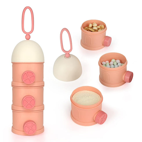 Accmor 3 Formula Dispenser On The Go, Layers Stackable Formula Container to Go, Non-Spill Portable Milk Powder Baby